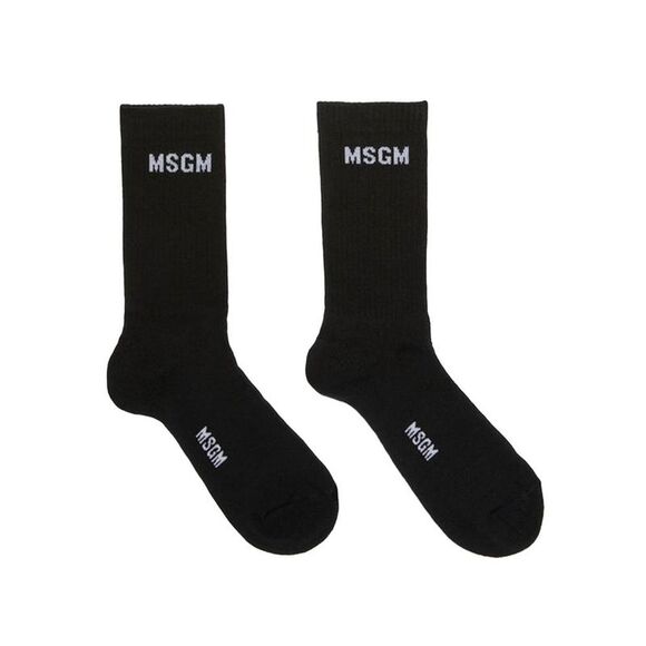 MSGM Logo Crew Socks Men BLACK